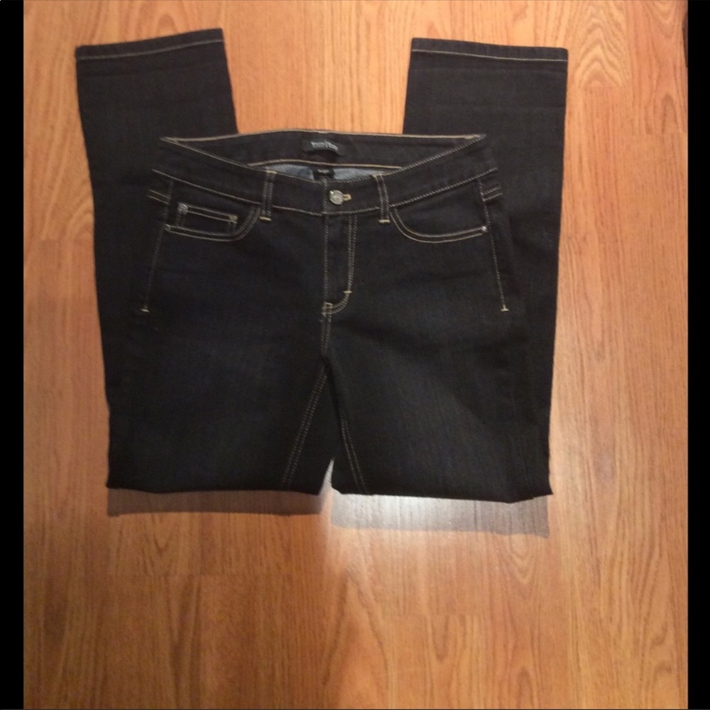WHBM BLACK BLANC JEAN CROP LENGTH